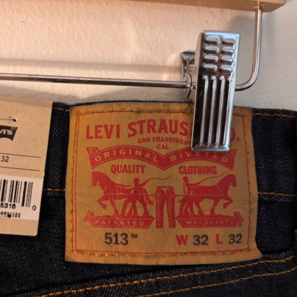 NWT: Levi's Mens 513 Slim Straight Jeans, Dark Denim, 32x32 - Picture 8 of 8